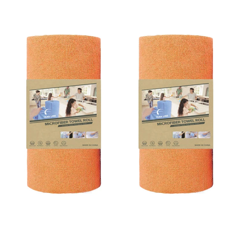4M Reusable Kitchen Dish Cloth Roll Washable Cleaning Wipes Paper Towel Alternative Absorbent Rag for Living Room Bedroom