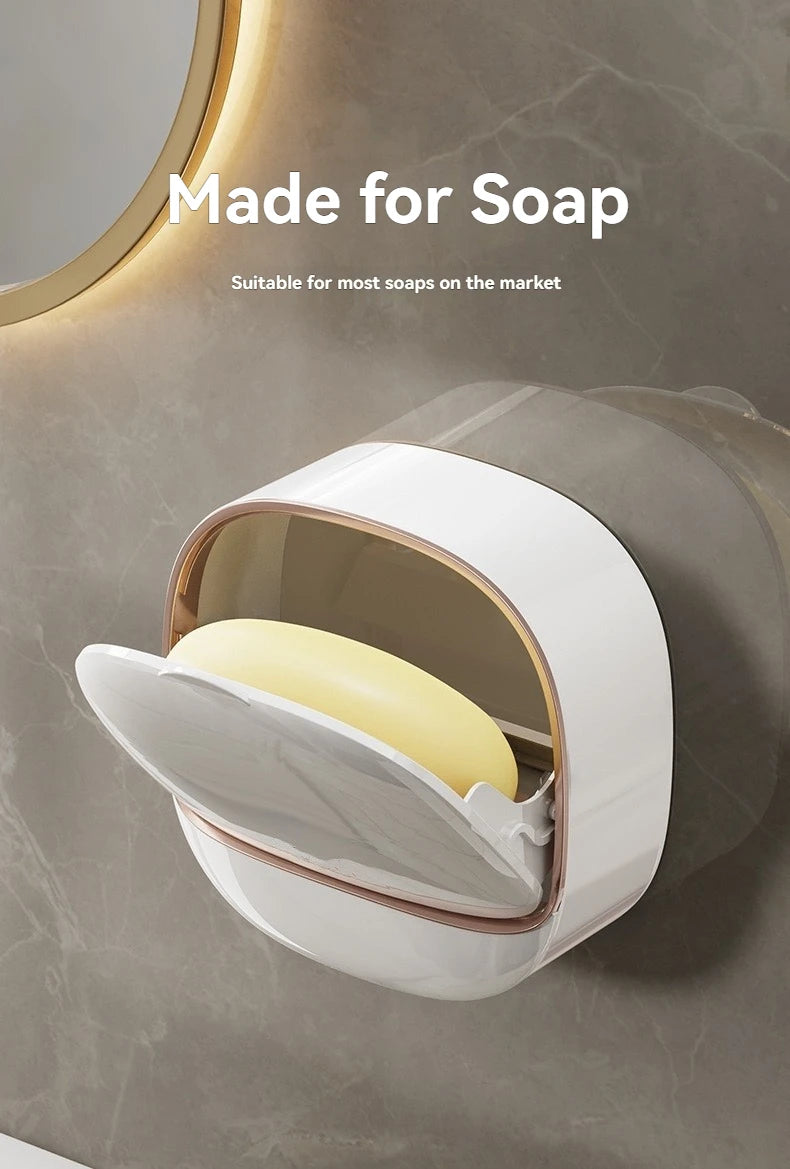 Waterproof Soap Box for Shower, Hanging Soap Holder with Drainage for Bathroom Storage