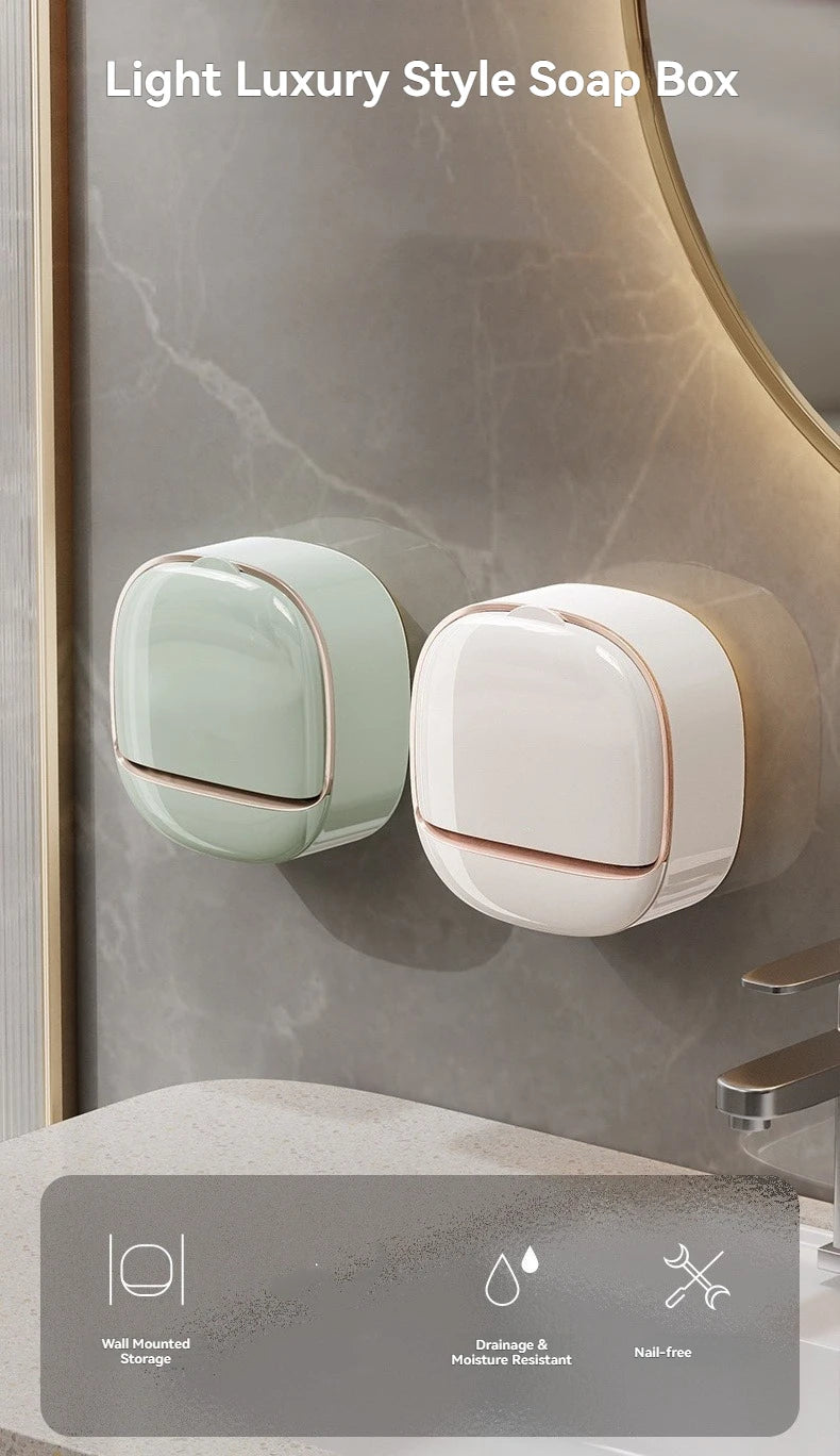 Waterproof Soap Box for Shower, Hanging Soap Holder with Drainage for Bathroom Storage