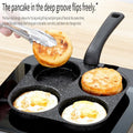 Non-Stick 4-in-1 Cast Iron Egg Cooker - Single Handle Frying Pan, Dishwasher Safe, Compatible with Electric Coil Stoves