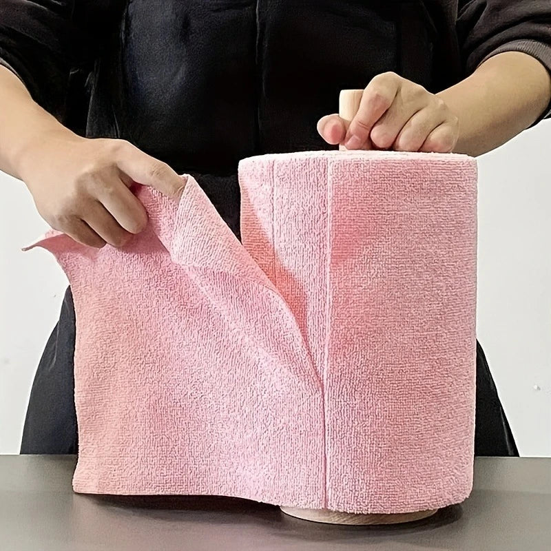 4M Reusable Kitchen Dish Cloth Roll Washable Cleaning Wipes Paper Towel Alternative Absorbent Rag for Living Room Bedroom