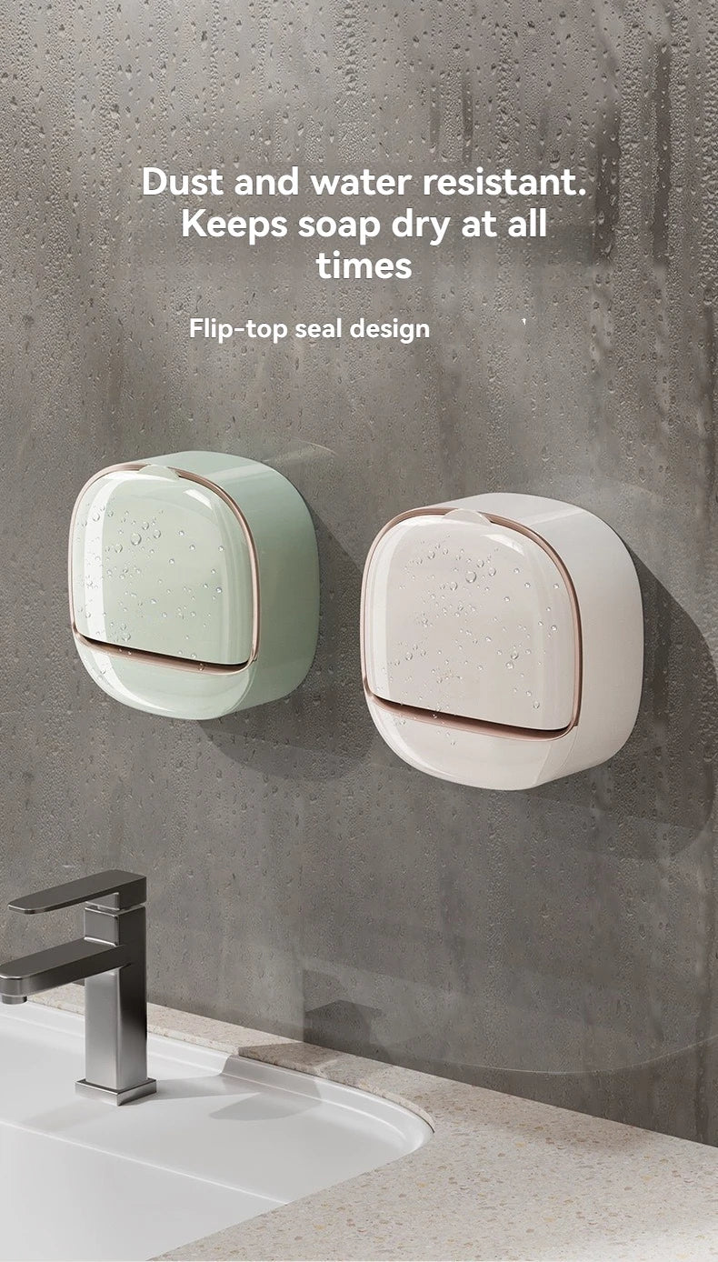 Waterproof Soap Box for Shower, Hanging Soap Holder with Drainage for Bathroom Storage