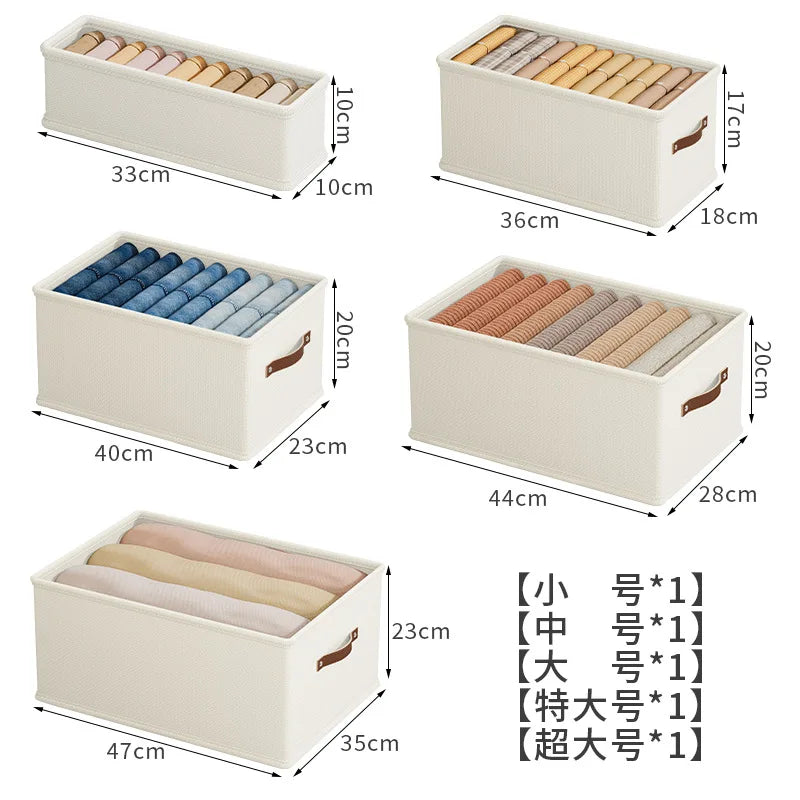 1PC  Oxford Cloth Box Storage Basket Clothes Storage Uncovered Bottom Shirt Sweater Sock Storage