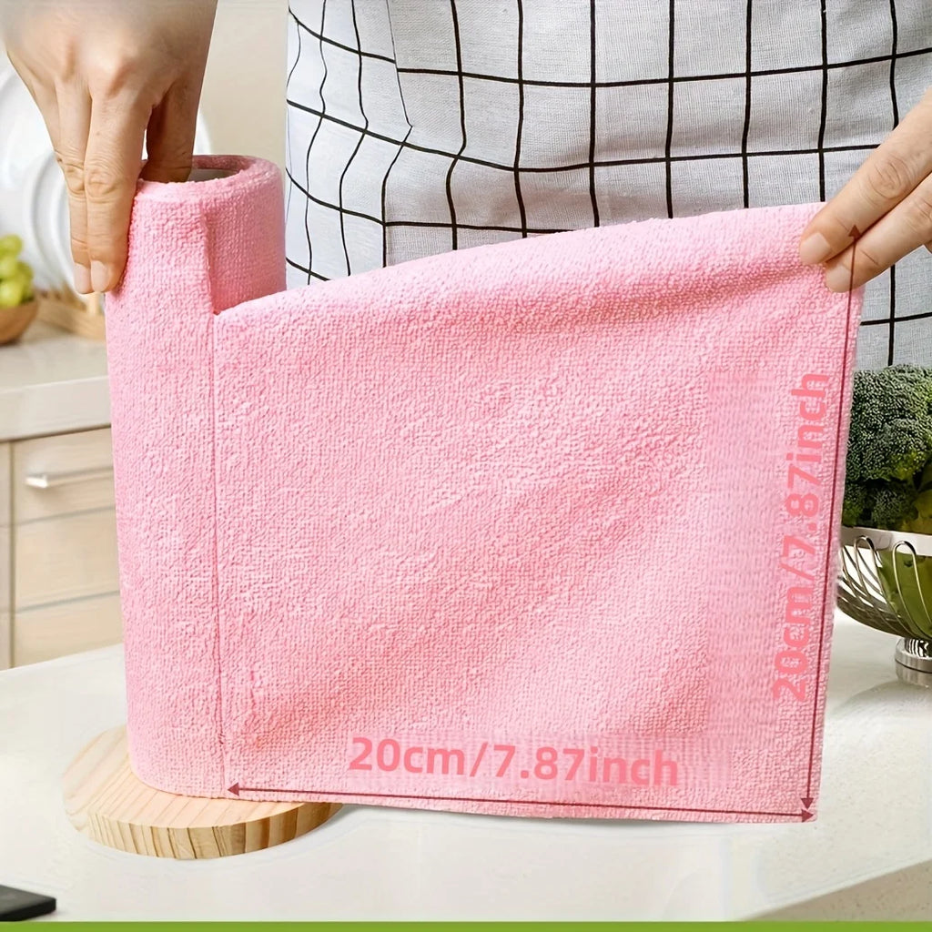 4M Reusable Kitchen Dish Cloth Roll Washable Cleaning Wipes Paper Towel Alternative Absorbent Rag for Living Room Bedroom