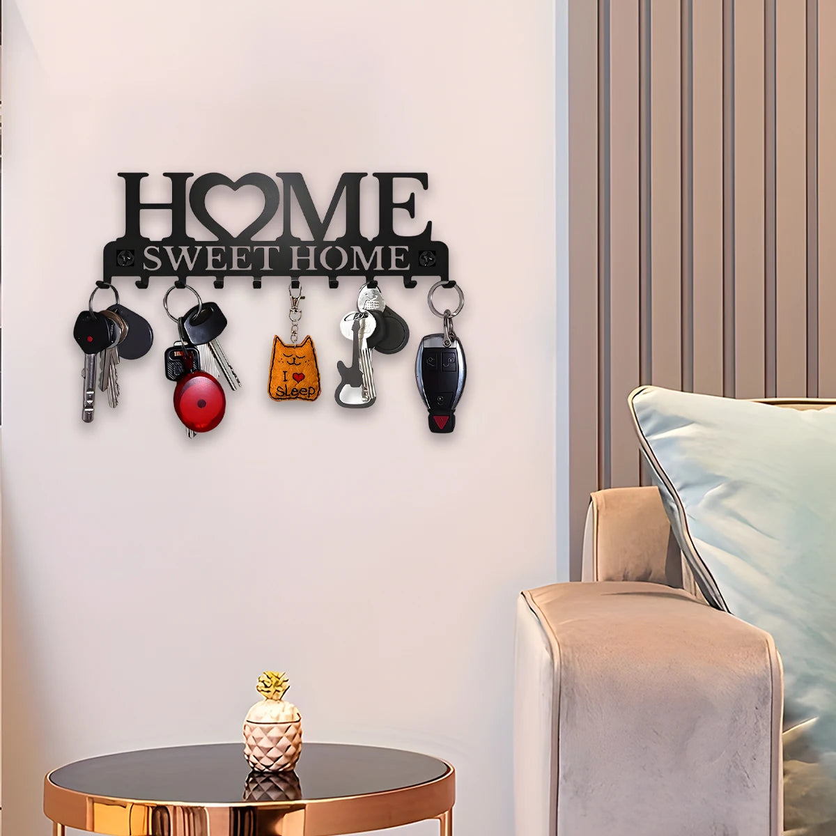 Black Metal Wall Key Organizer