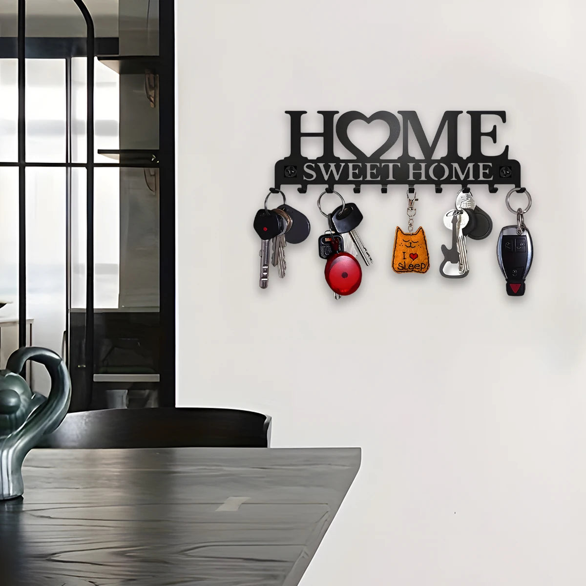 Black Metal Wall Key Organizer